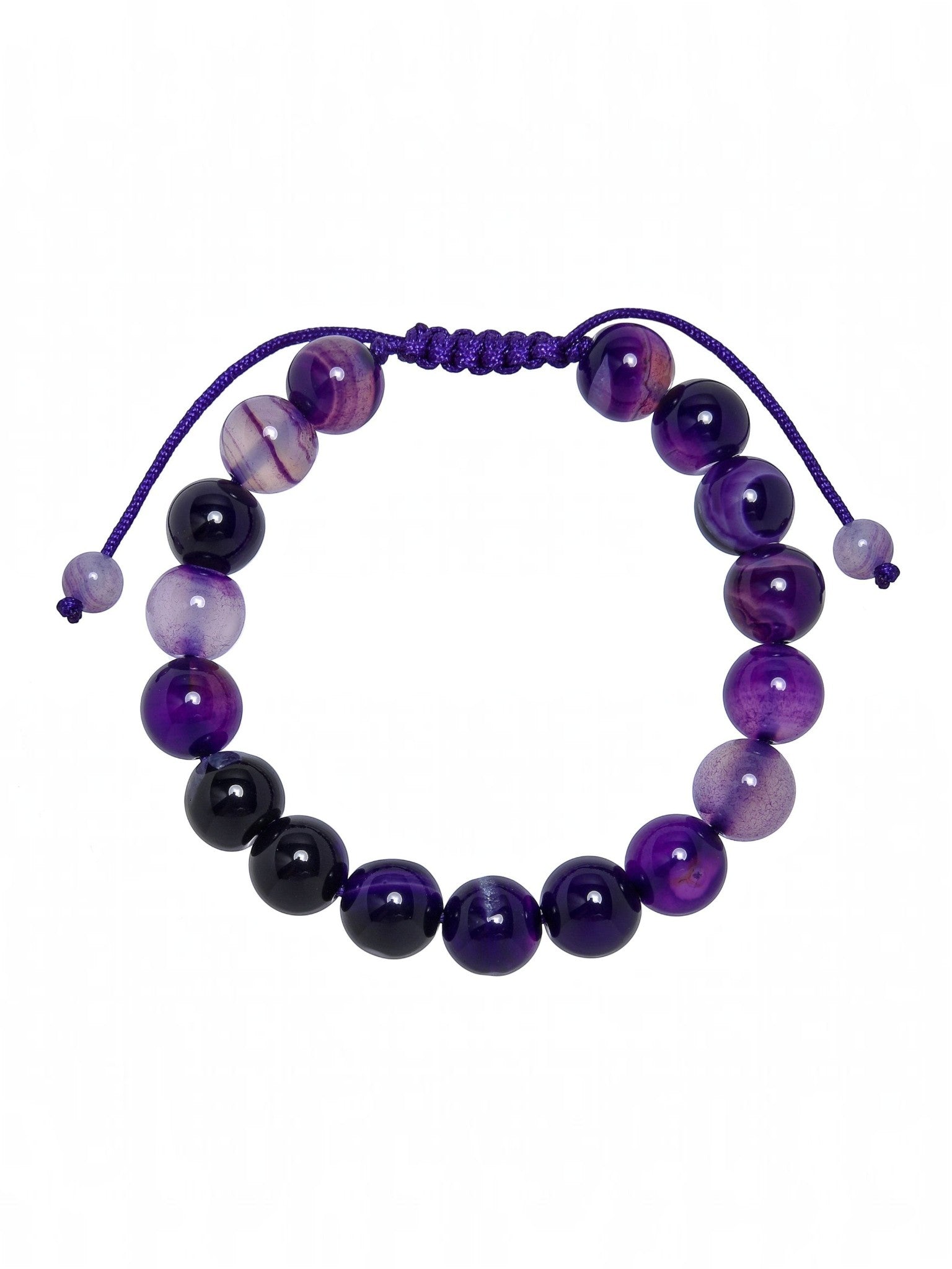 Purple Agate Stone Braided Bracelet B4149-10MM