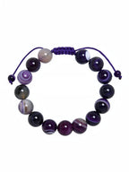 Purple Agate Stone Braided Bracelet B4149-12MM