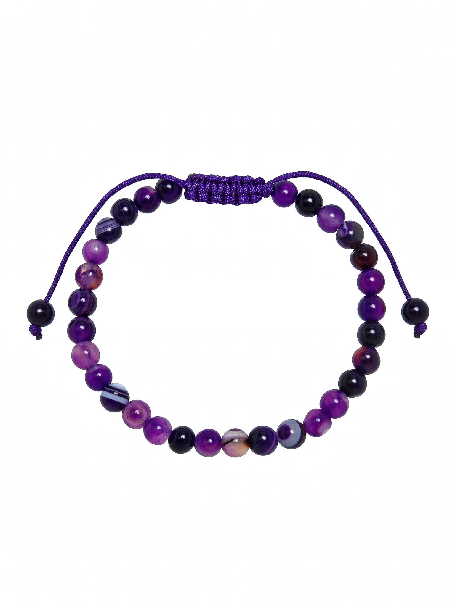 Purple Agate Stone Braided Bracelet B4149-6MM
