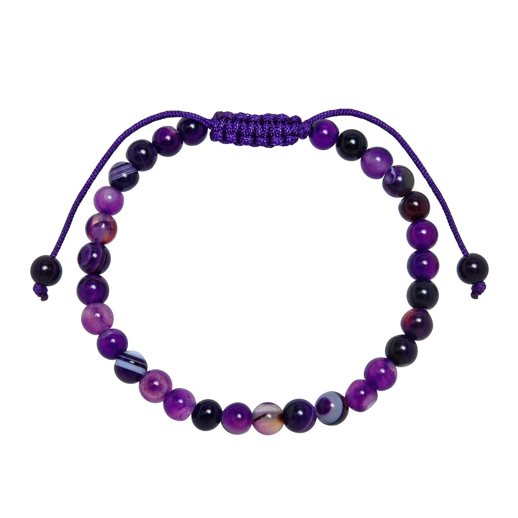 Purple Agate Stone Braided Bracelet B4149-12MM