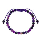 Purple Agate Stone Braided Bracelet B4149-12MM