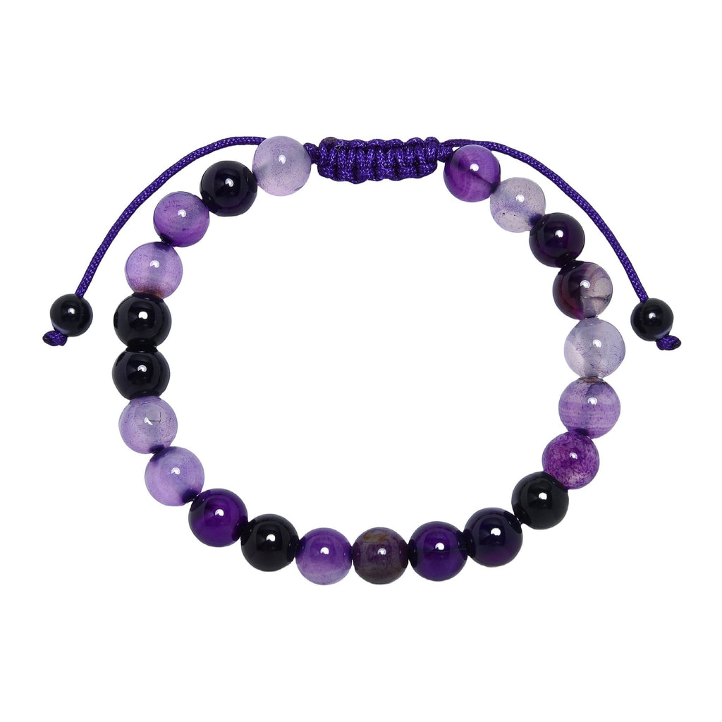 Purple Agate Stone Braided Bracelet B4149-12MM