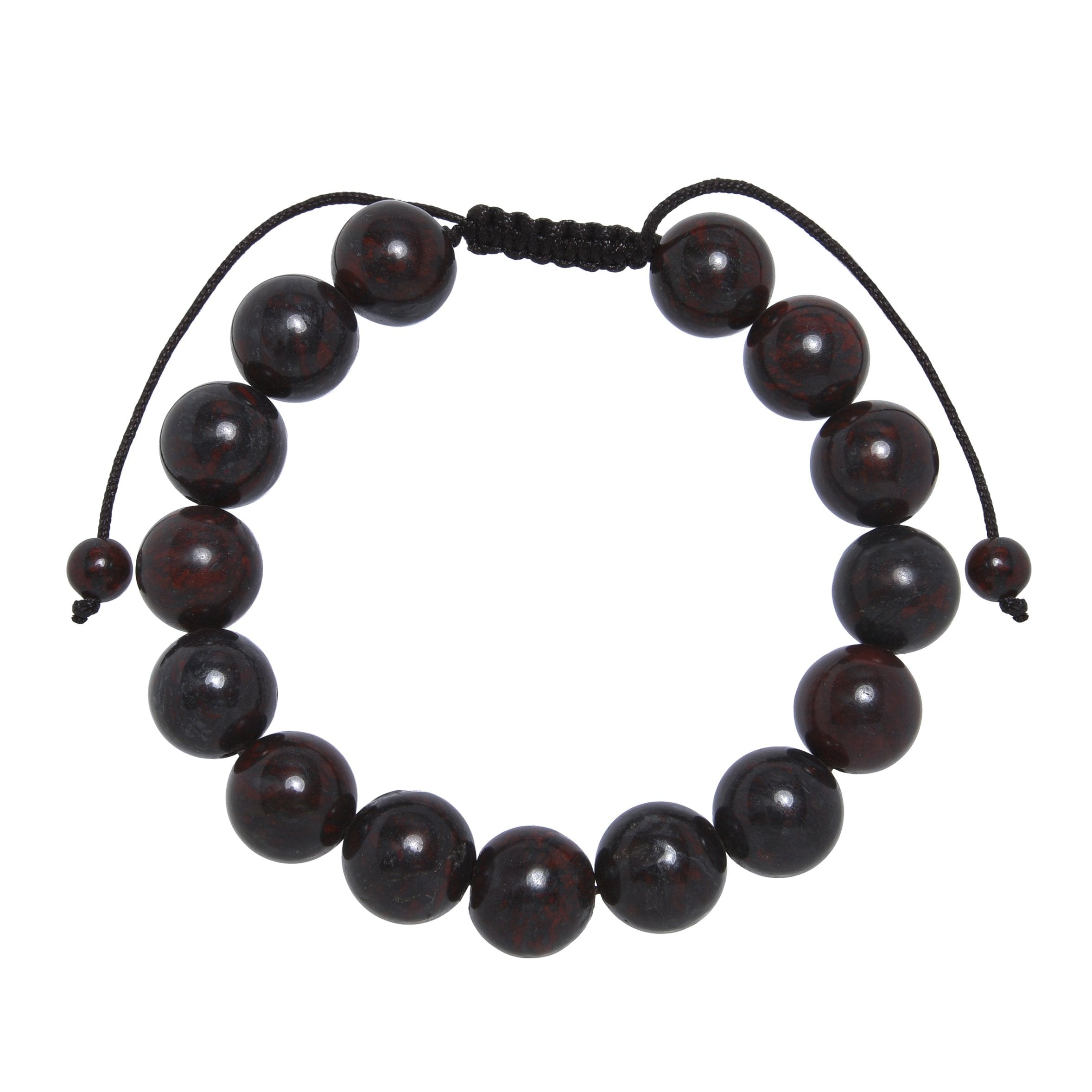 Breciated Jasper Stone Braided Bracelet B4154-12MM