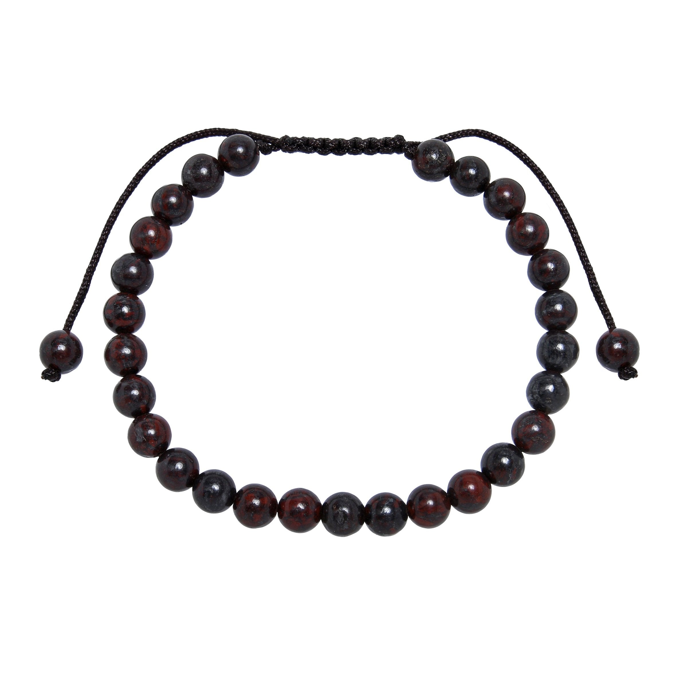 Breciated Jasper Stone Braided Bracelet B4154-6MM