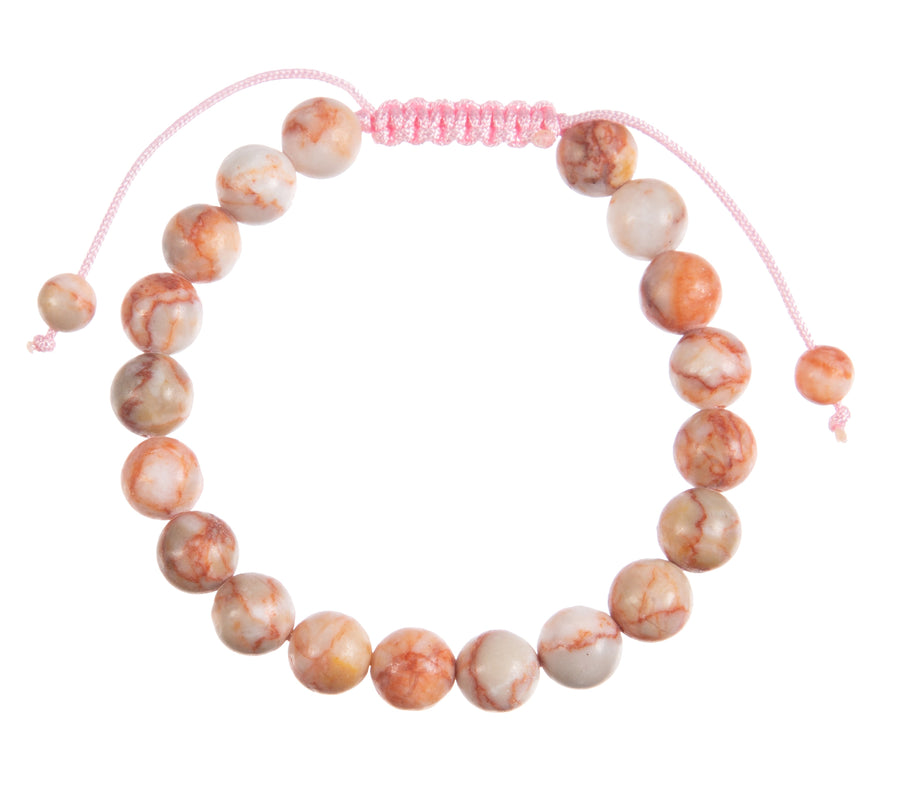 Red Network Stone Braided Bracelet B4156-8MM