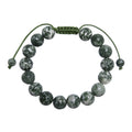 Greenspot Jasper Stone Braided Bracelet B4162-10MM