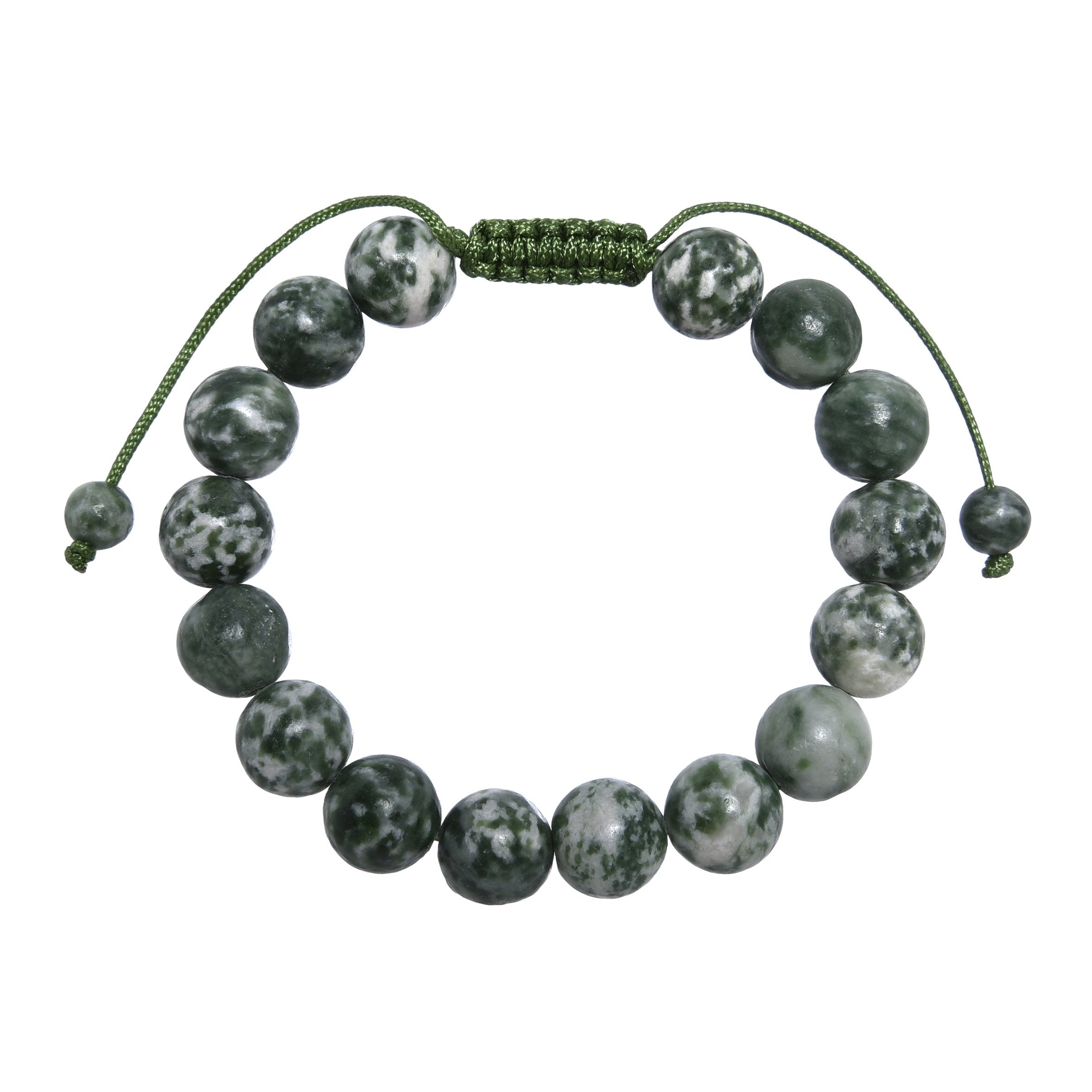 Greenspot Jasper Stone Braided Bracelet B4162-10MM