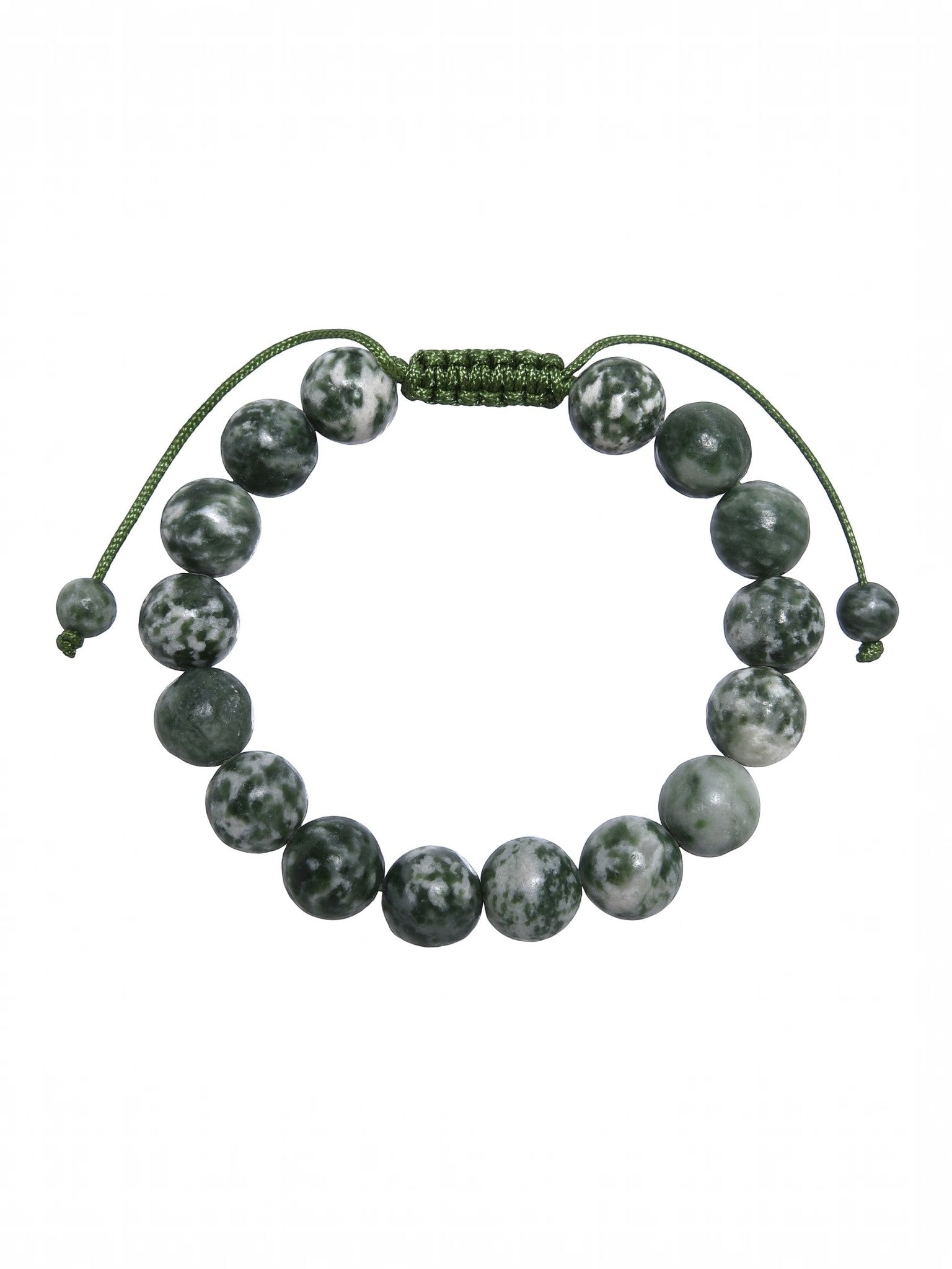 Greenspot Jasper Stone Braided Bracelet B4162-10MM