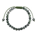 Greenspot Jasper Stone Braided Bracelet B4162-6MM