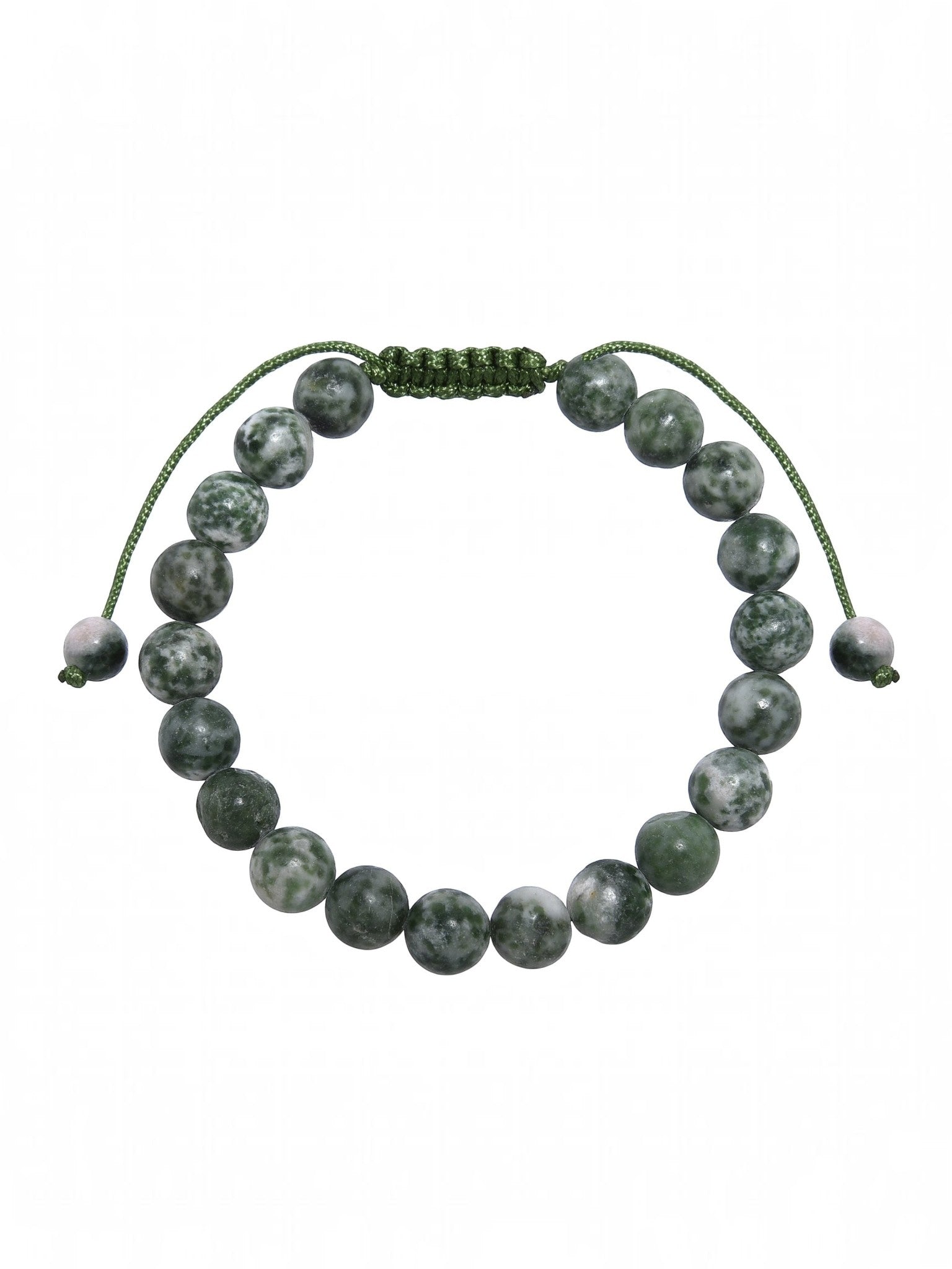 Greenspot Jasper Stone Braided Bracelet B4162-8MM