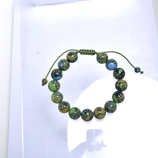 Tricolor Emperor Jasper Braided Bracelet B4165-12MM