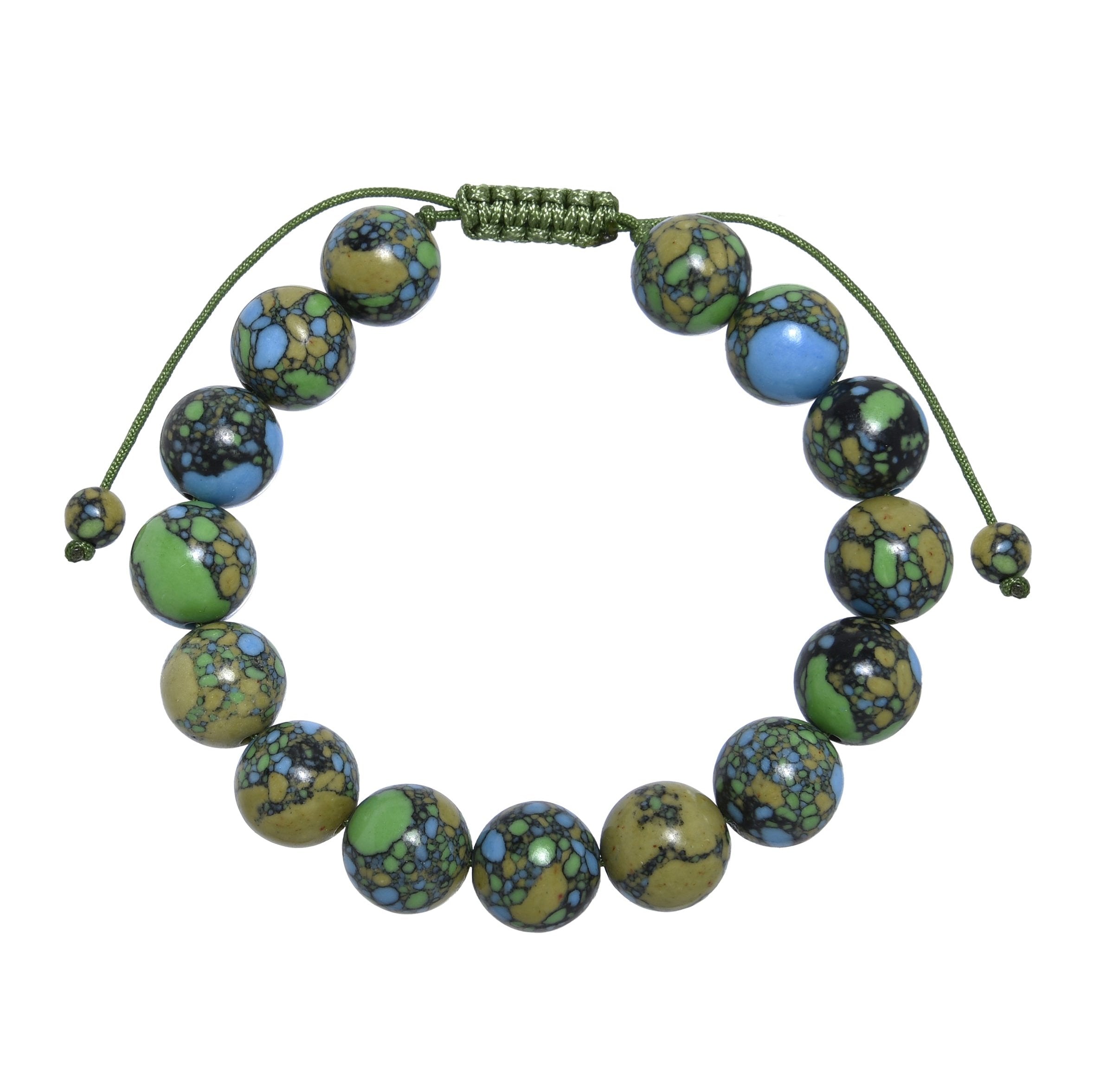 Tricolor Emperor Jasper Braided Bracelet B4165-12MM