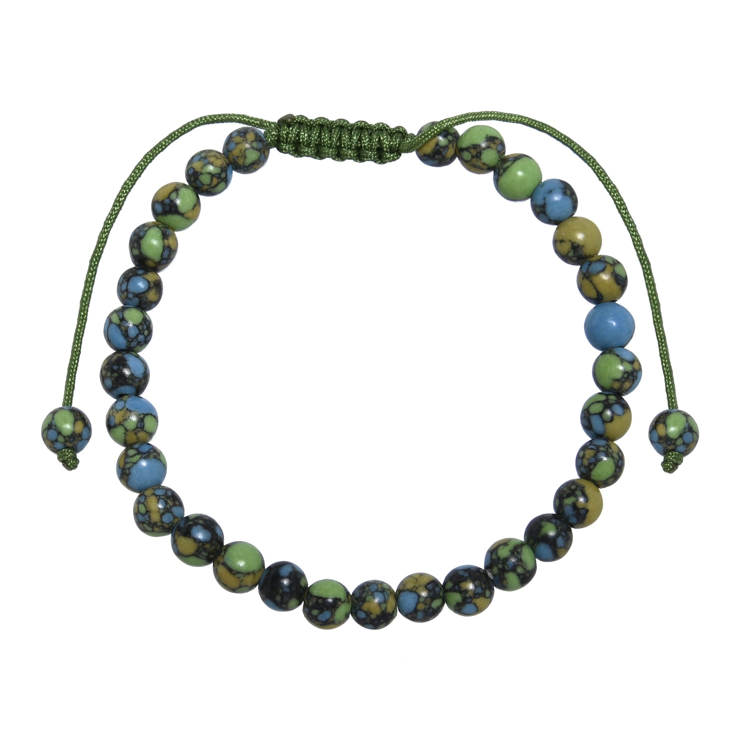Tricolor Emperor Jasper Braided Bracelet B4165-12MM