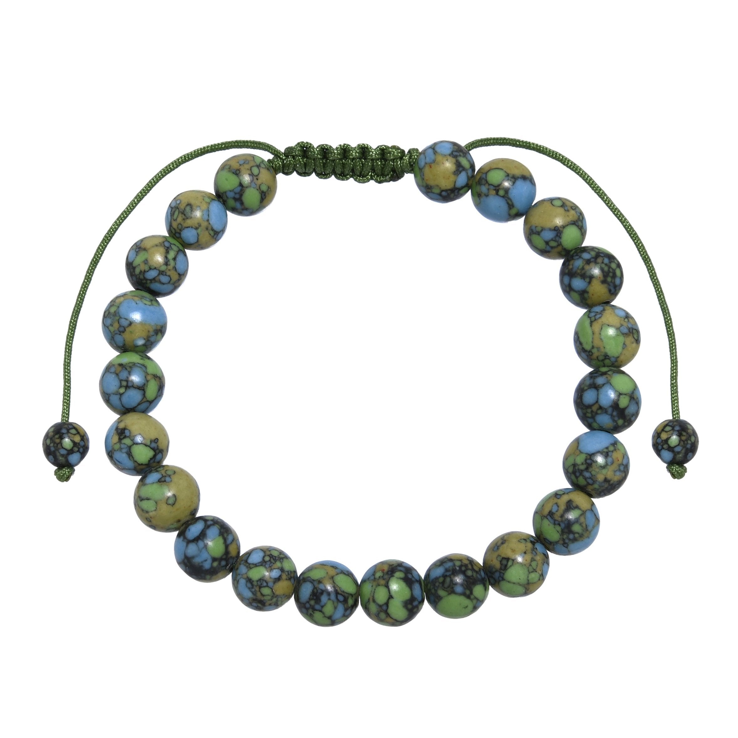 Tricolor Emperor Jasper Braided Bracelet B4165-12MM