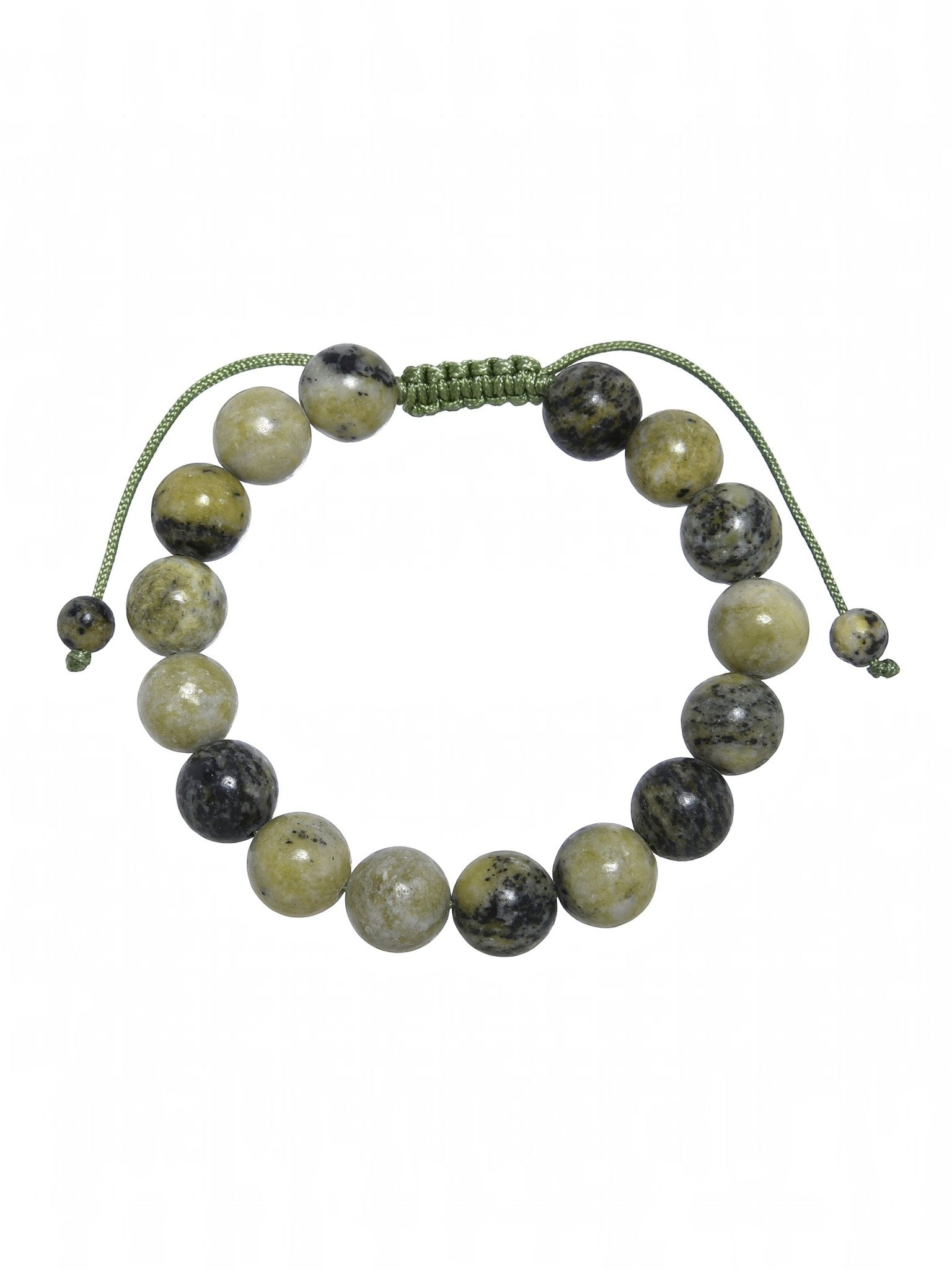 Grass Yellow Turquoise Stone Braided Bracelet B4169-10MM