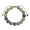 Grass Yellow Turquoise Stone Braided Bracelet B4169-12MM