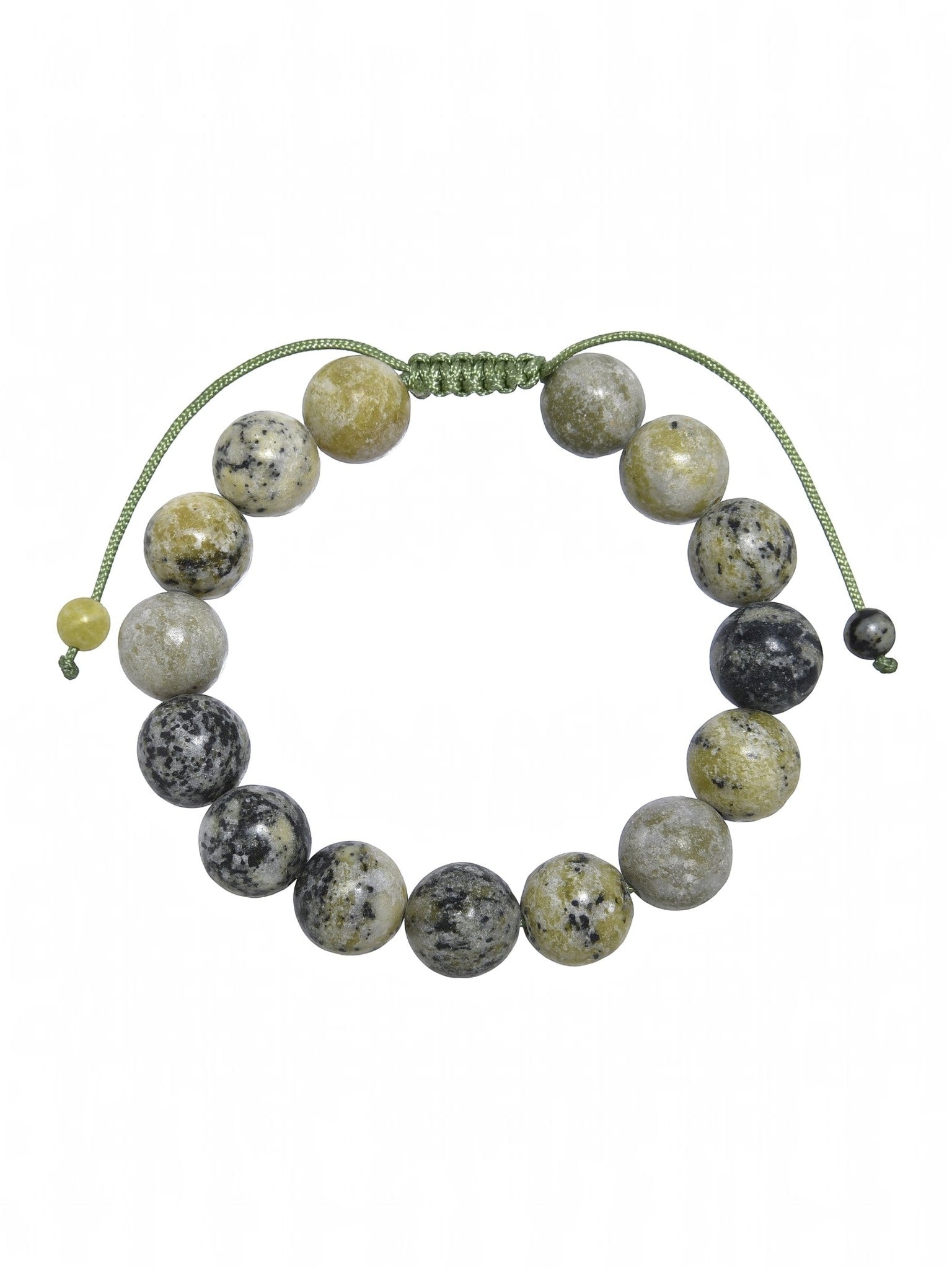 Grass Yellow Turquoise Stone Braided Bracelet B4169-12MM