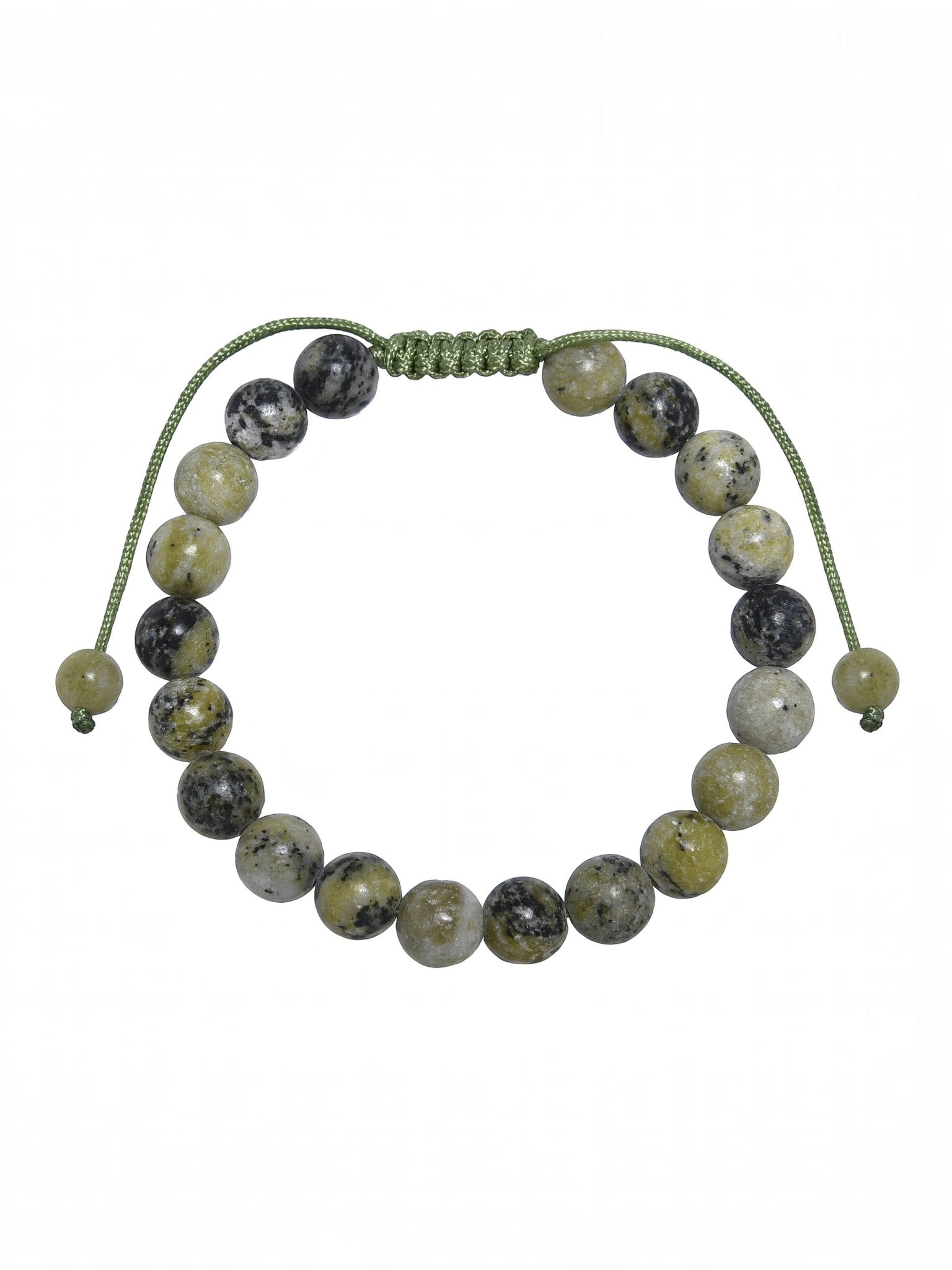 Grass Yellow Turquoise Stone Braided Bracelet B4169-8MM