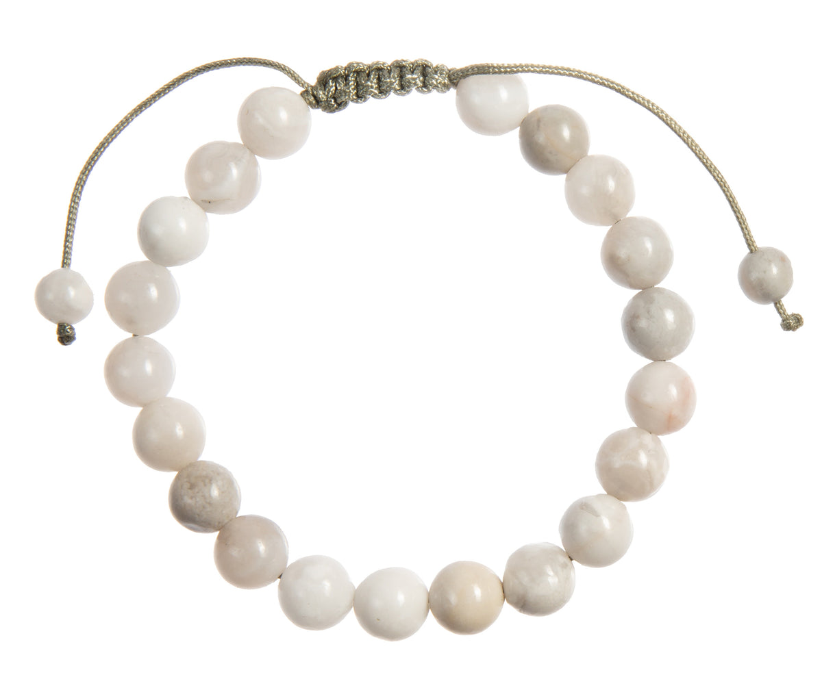 White Crazy Agate Bracelet B4173-8MM
