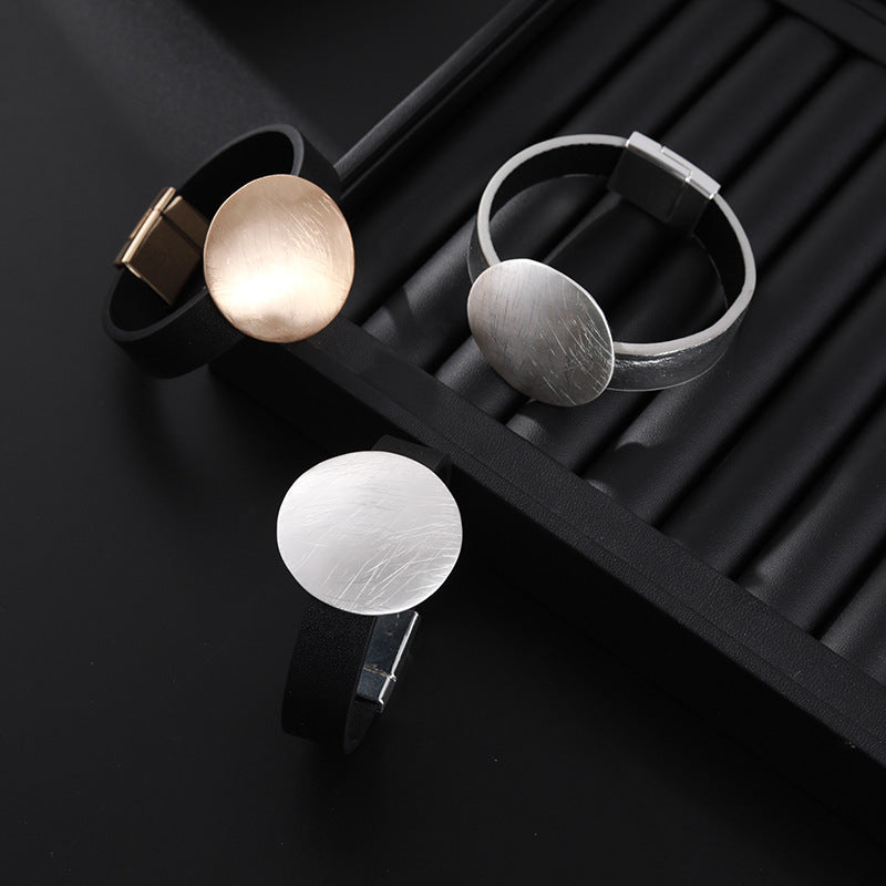 Round Pu Leather Magnetic Bracelet B4184