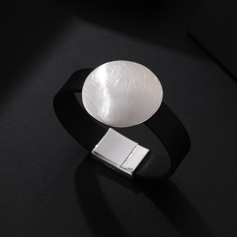 Round Pu Leather Magnetic Bracelet B4184