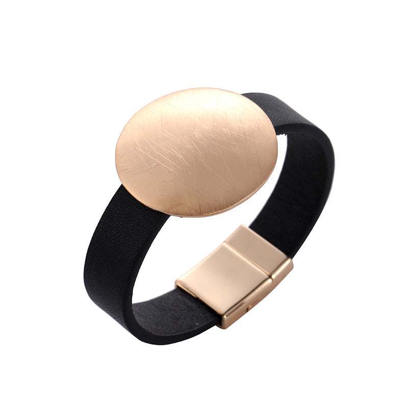 Round Pu Leather Magnetic Bracelet B4184