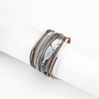 Feather Multilayer Leather Magnetic Bracelet B4189