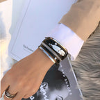 Feather Multilayer Leather Magnetic Bracelet B4189