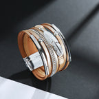 Feather Multilayer Leather Magnetic Bracelet B4189