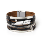 Feather Multilayer Leather Magnetic Bracelet B4189