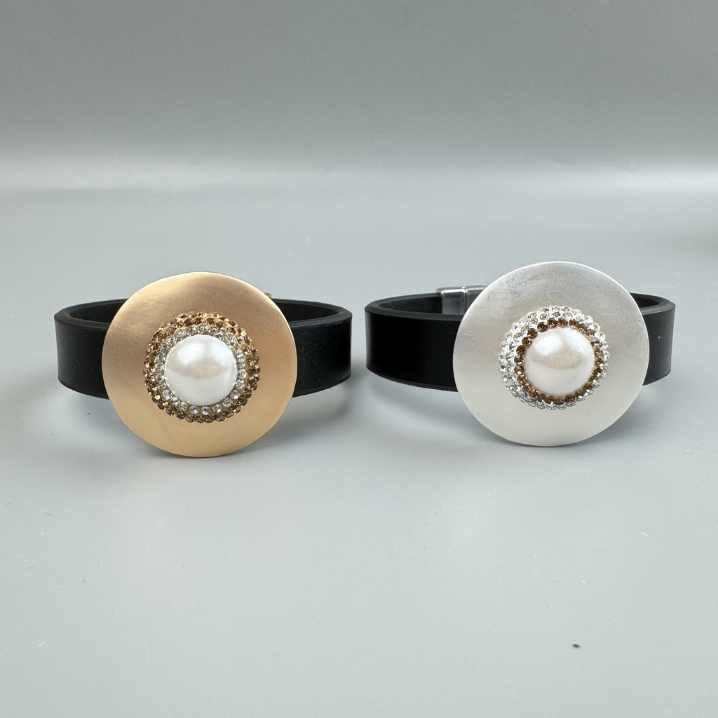 Geometric Leather Snap Bracelet B4234
