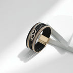 Bohemian Style Heart Shape Leatherette Magnetic Bracelet B4244