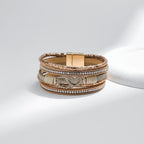 Bohemian Style Heart Shape Leatherette Magnetic Bracelet B4244