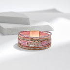 Bohemian Style Heart Shape Leatherette Magnetic Bracelet B4244