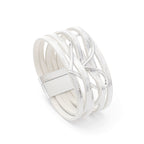 Heart Shape Multi Layer Leatherette Magnetic Bracelet B4249
