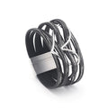 Heart Shape Multi Layer Leatherette Magnetic Bracelet B4249
