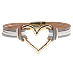 Heart Leatherette Magnetic Bracelet B4250