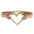 Heart Leatherette Magnetic Bracelet B4250