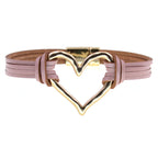 Heart Leatherette Magnetic Bracelet B4250