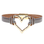 Heart Leatherette Magnetic Bracelet B4250