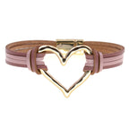 Heart Leatherette Magnetic Bracelet B4250