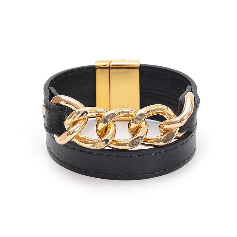 Punk Style Vegan Leather Magnetic Bracelet B4251