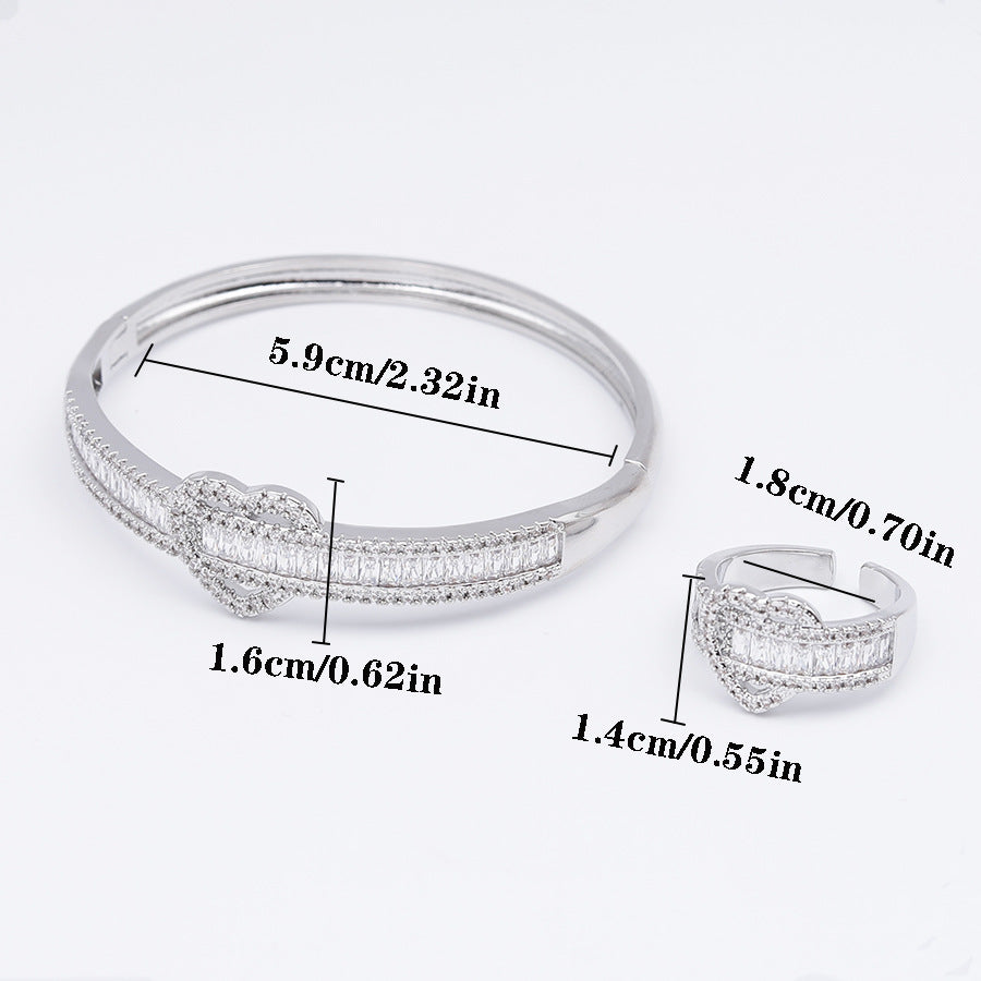 Cubic Zirconia Heart Bracelet B4269