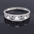 Rhinestone and Pearl Bracelet B4281