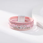 Heart Shape Leatherette Magnetic Bracelet B4289