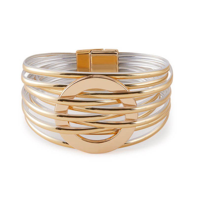 Circle Leatherette Magnetic Bracelet B4295