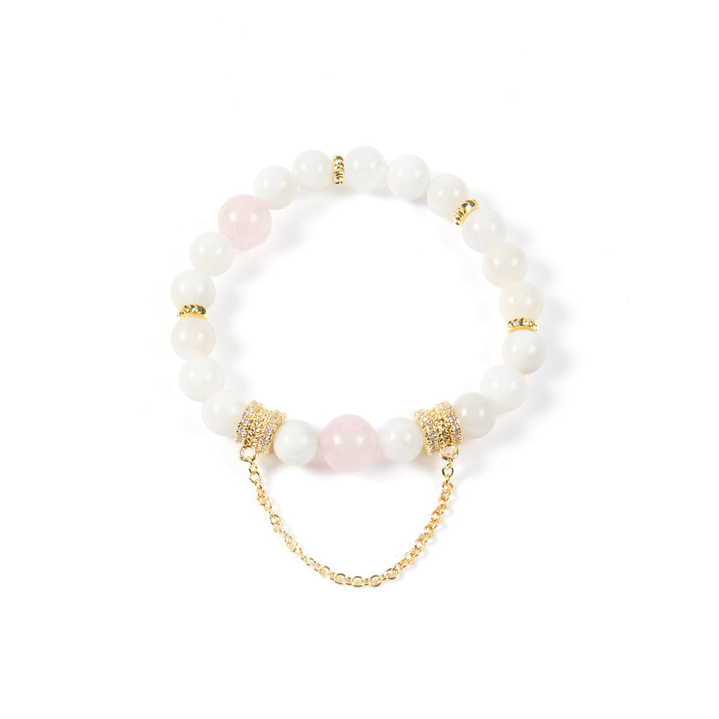 18K Gold Plated Various Stones Cubic Zirconia Strech Bracelet B4318