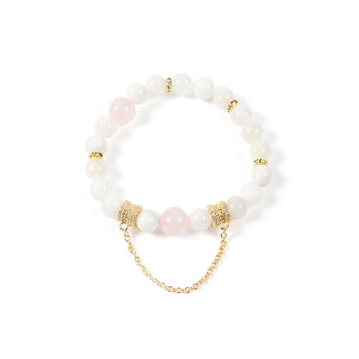 18K Gold Plated Various Stones Cubic Zirconia Strech Bracelet B4318
