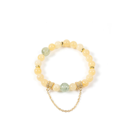 18K Gold-Plated Mixed-Stone Cubic Zirconia Stretch Bracelet B4318 - Topaz