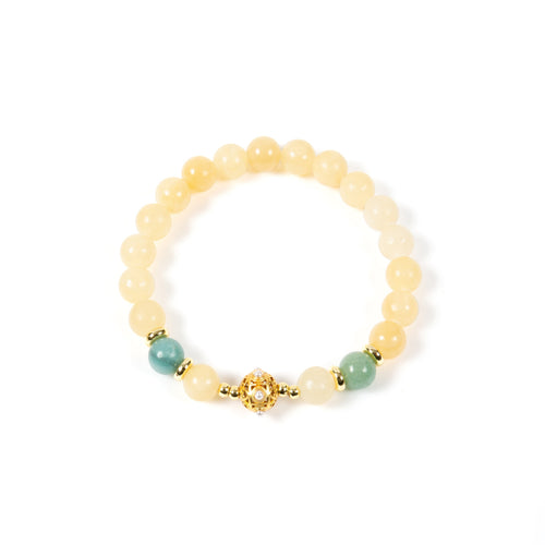18K Gold-Plated Mixed-Stone Stretch Bracelet B4324 - Topaz